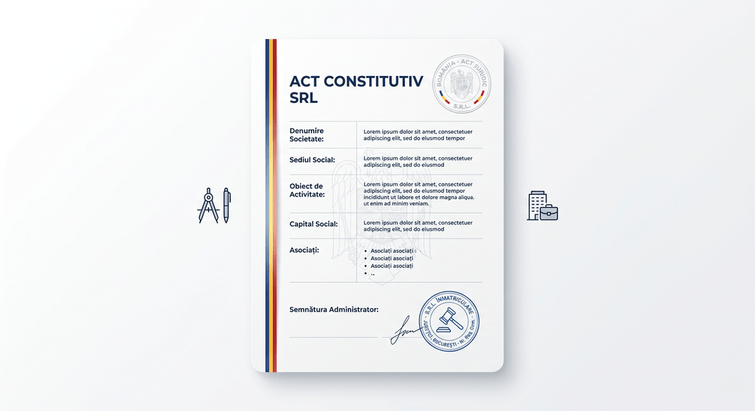 Cum se completează un Act Constitutiv SRL cu Asociat Unic
