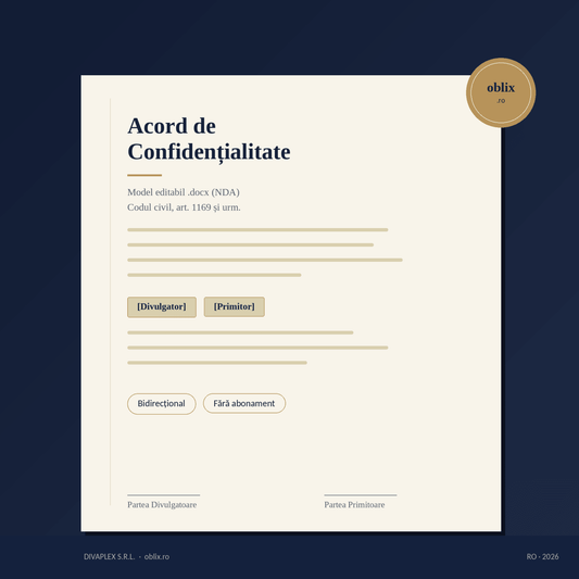 Acord de Confidențialitate (NDA) — Model Editabil .docx - oblix